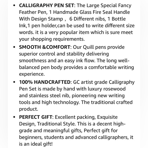 NWT Feather Quill + Ink Set includes various tips for different style writing - Picture 13 of 13